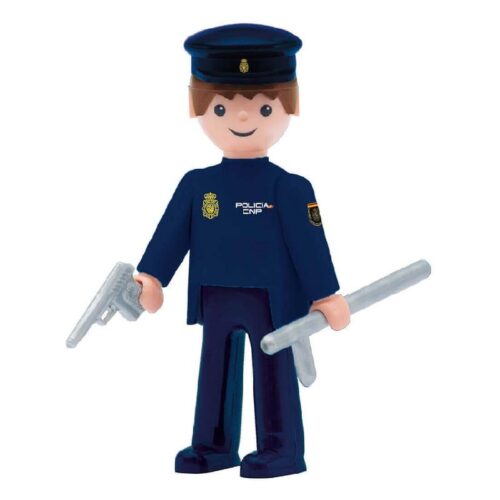 Figura Pokeeto policía nacional hombre con porra y pistola articulable