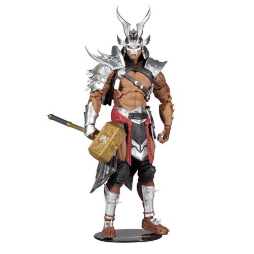 Figura Shao Kahn de Mortal Kombat 11 de 17 cm con martillo y peana