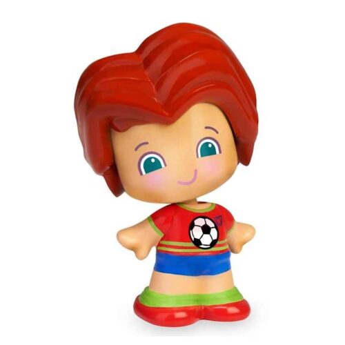 Mi Primer Pinypon figura Futbolista con equipación roja y azul Famosa