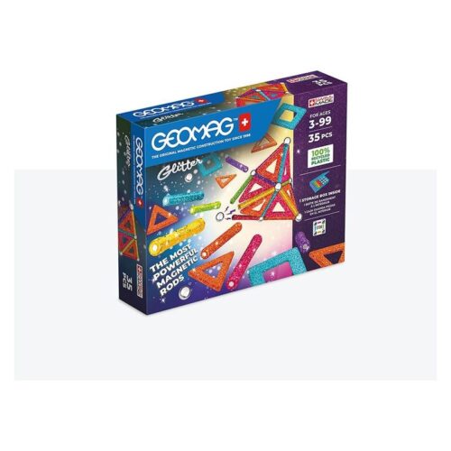 Geomag construcciones barras magnéticas efecto brillante y 35 piezas