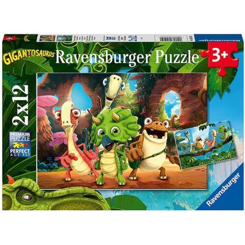 Puzzle infantil 2×12 piezas Gigantosaurus multicolor de Ravensburger