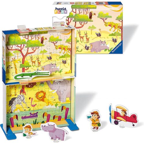 Puzzle infantil 2×24 hora de safari con piezas grandes de Ravensburger