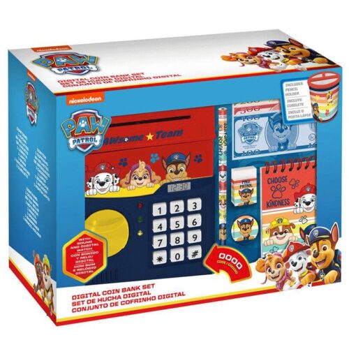 Hucha digital de la Patrulla Canina con reloj digital integrado