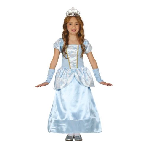 Disfraz infantil de princesa en color azul de la talla 7-9 años 88521