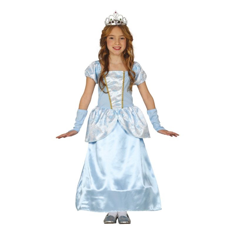 Disfraz infantil de princesa en color azul de la talla 7-9 años 88521