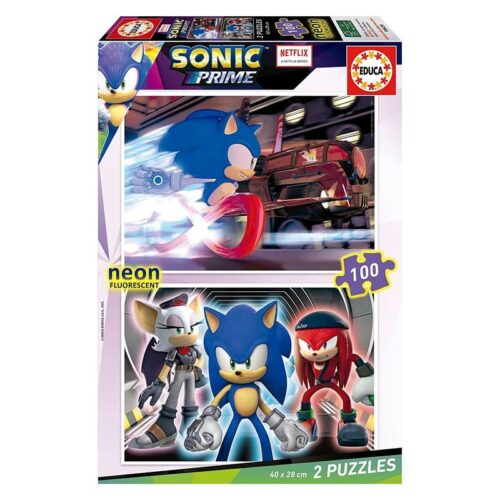Set puzzles infantiles Sonic Prime brilla en la oscuridad 100 piezas