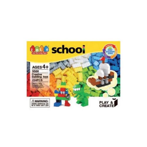 Set de juego de construccion educativo con 224 bloques de colores