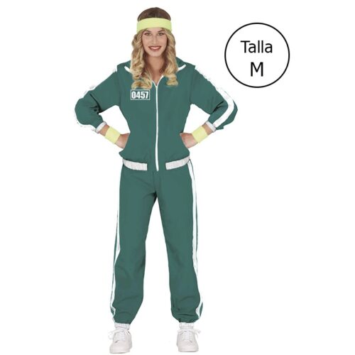 Disfraz de Jugador estilo Juego del Calamar con chándal verde talla M