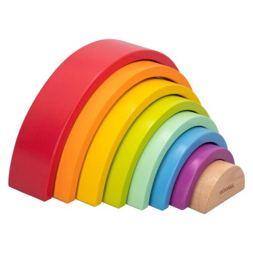 Juguete madera formato arcoirís para aprender los colores y variedades
