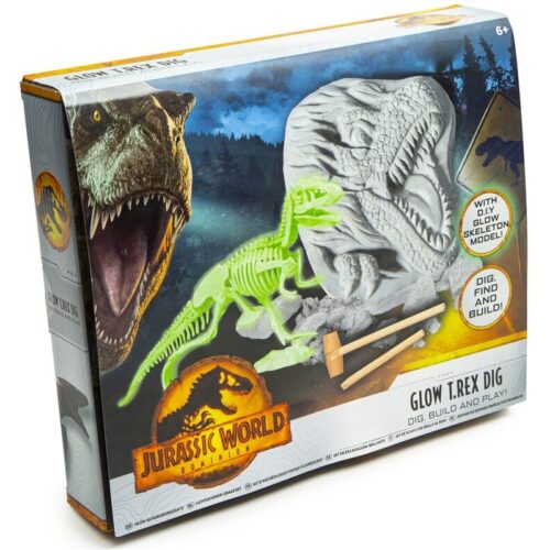 Kit excavación Glow T-Rx Dig de Jurassic World esqueleto fluorecente