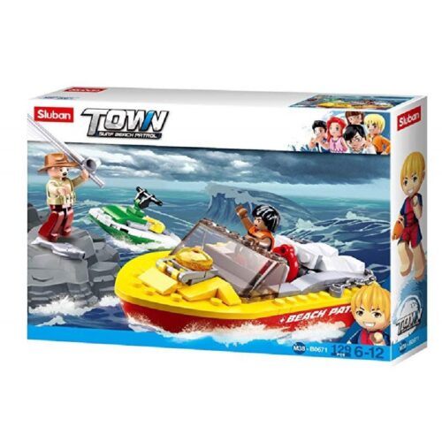 Sluban lancha de rescate con moto de agua y figuras set de 129 piezas