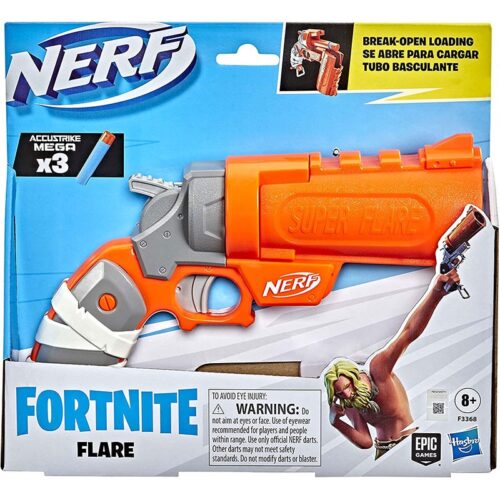 Lanzador Flare Fortnite en color naranja con 3 dardos accustrike mega