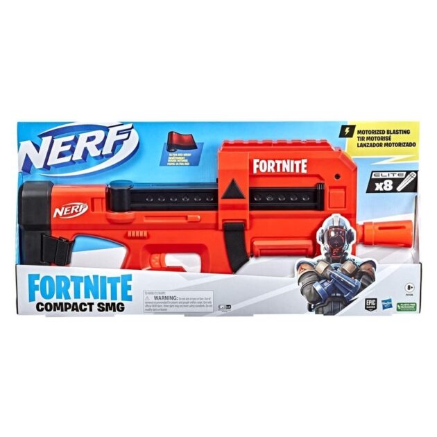 Lanzador Nerf Fortnite Compact SMG motorizado con 8 dardos espuma