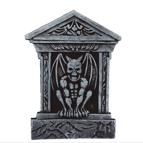 Lápida de decoración para Halloween modelo gárgola de 52×35 cm