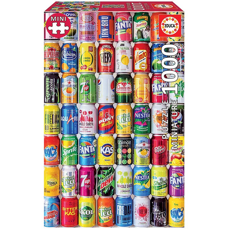 Puzzle 1000 piezas en miniatura latas de bebidas de Educa 19035