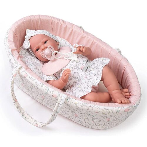 Muñeca Recién Nacida Lea de 42 cm con capazo de Antonio Juan 33115