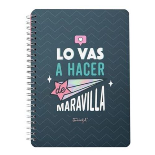 Libreta A5 Mr Wonderful Lo vas a hacer de maravilla tapa dura