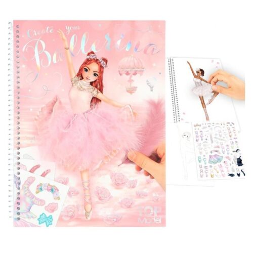 Libro de colorear con pegatinas Top Model crea tu bailarina 12122