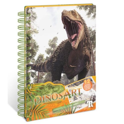 Libro creativo pequeño DinosArt set con 12 laminas de dinosaurios