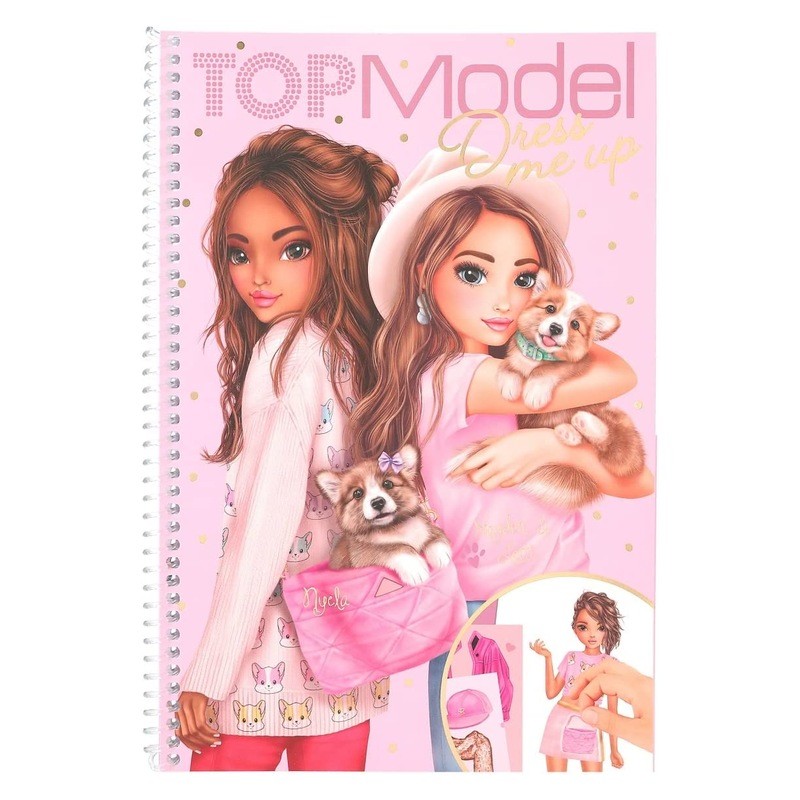 Libro de dibujos y accesorios Top Model Dress me up de 21 páginas