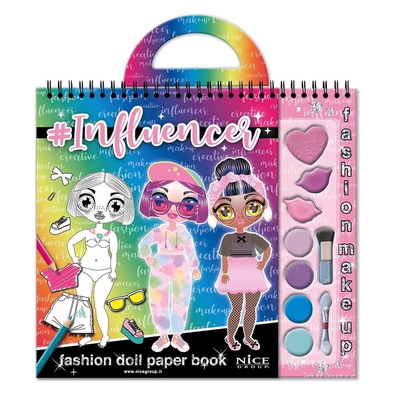 Libro para colorear Influencer con recortes más kit de maquillaje