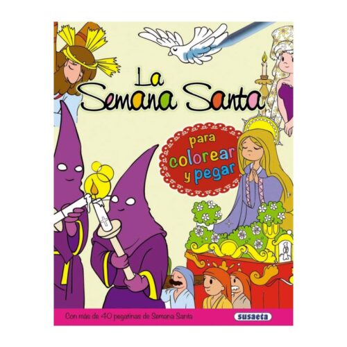 Cuaderno de Semana Santa para pintar y colorear con 40 pegatinas
