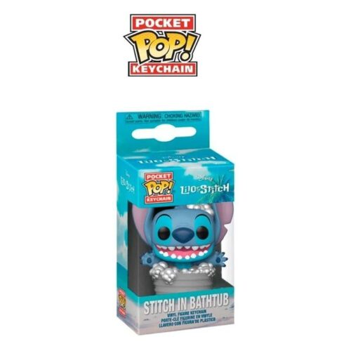 Llavero Funko POP de Stitch Disney color azul y con bañera de burbujas