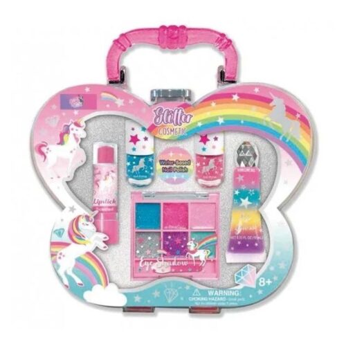 Maletín con cosméticos infantil con Glitter y forma de mariposa