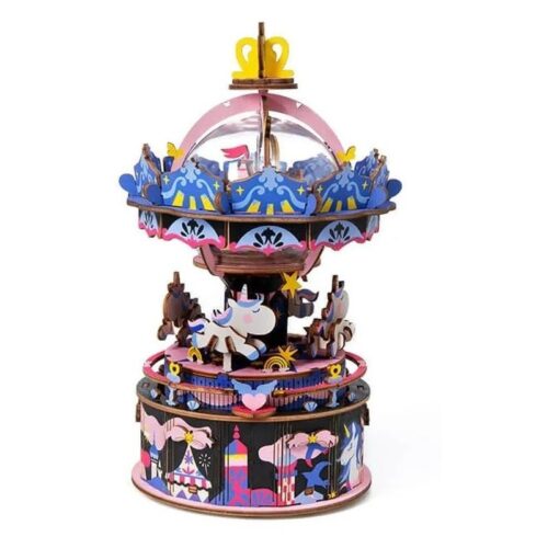 Maqueta Rolife caja de música noche estrella en 3D con unicornios