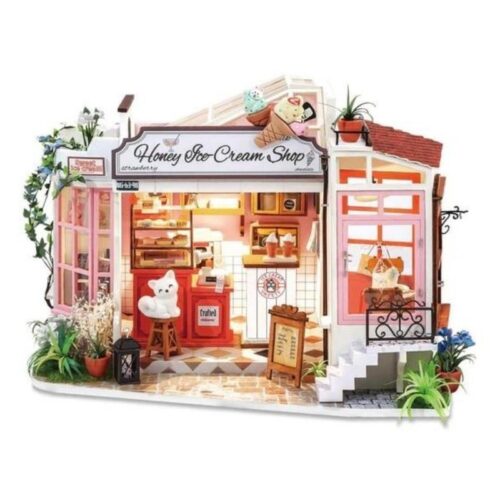 Robotime maqueta de madera a escala Honey Ice-Cream Shop en 3D