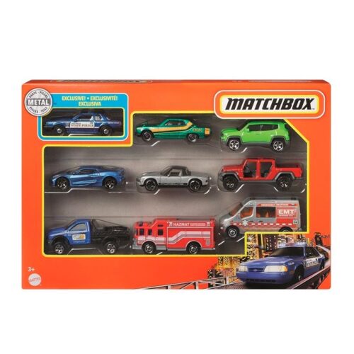 Matchbox Pack de 9 Coches Metalicos Modelo Surtido de Mattel