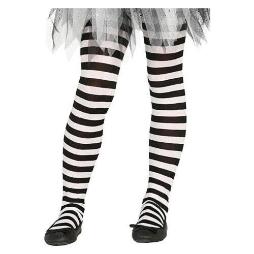 Medias pantys de rayas blancas y negras de talla 5-9 para disfraces