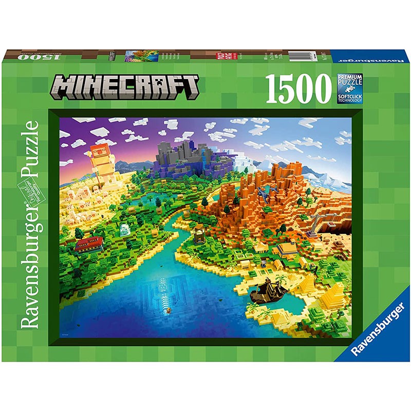 Puzzle adultos 1500 piezas con biomas de Minecraft de Ravensburger