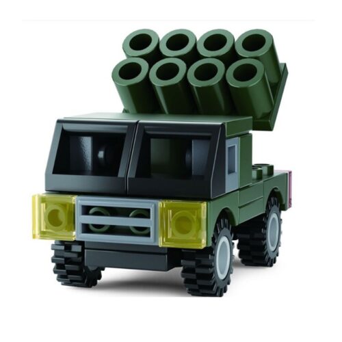Sluban mini camión ejército con lanzacohetes color verde de 44 piezas