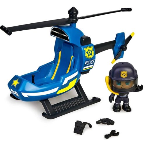 Mini helicóptero de policía de Pinypon Action con figura y accesorios