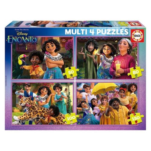 Multi puzzle Disney Encanto con cuatro ilustraciones diferentes 34×34