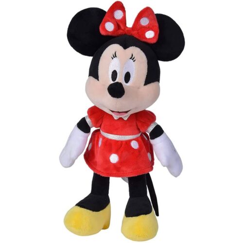 Peluche de Minnie Mouse con vestido rojo y cuerpo suave de 25 cm