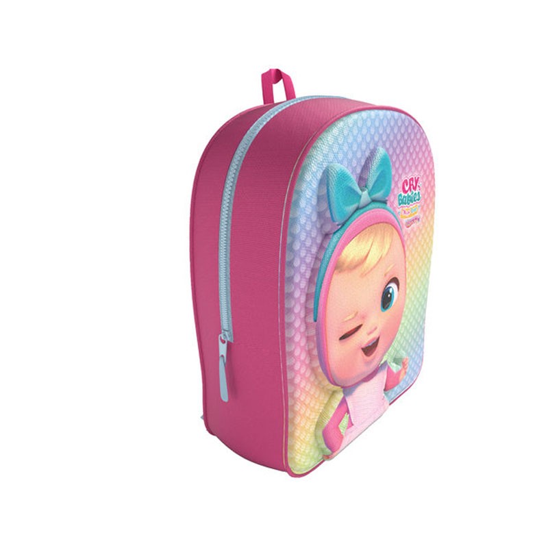 Mochila de Bebés Llorones con estampado de niña en relieve de 30 cm