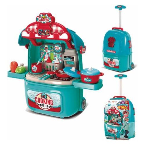 Mochila cocinita Cooking Master verde agua con accesorios 22-220