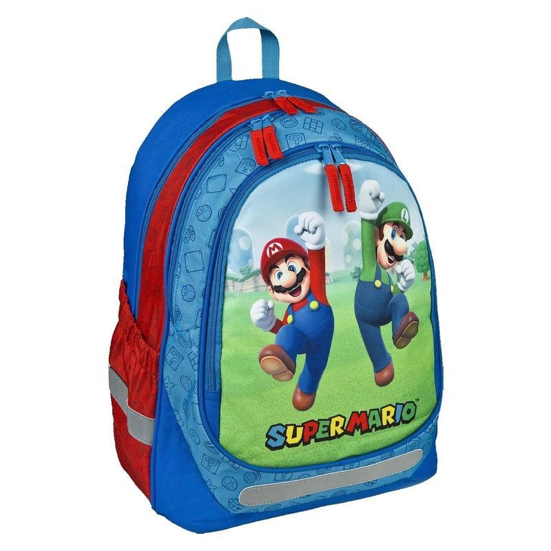 Mochila infantil de Super Mario Bros de 43cm con tres bolsillos