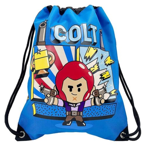 Mochila color azul de Brawl Stars ajustable del personaje Colt MC13BW