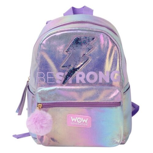 Mochila plateada 32cm Wow Generation Best Rong con pompón WOW00048