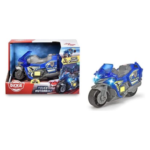 Moto de policía con luces y sonido de color azul Dickie 203302031