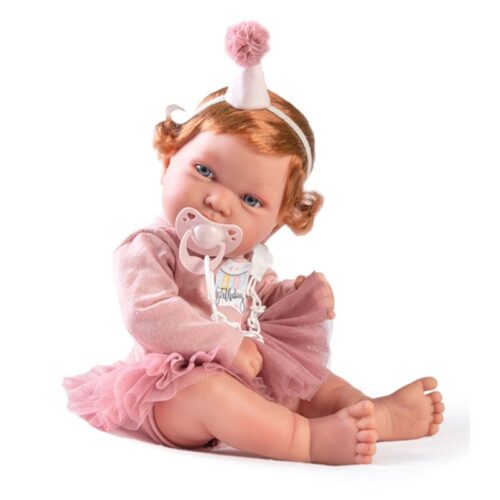Muñeca Recién Nacida Pipa feliz cumpleaños de 42 cm Antonio Juan 50272