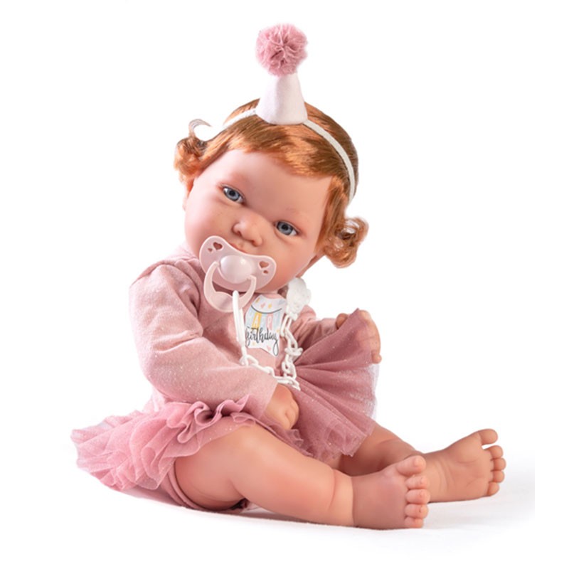 Muñeca Recién Nacida Pipa feliz cumpleaños de 42 cm Antonio Juan 50272