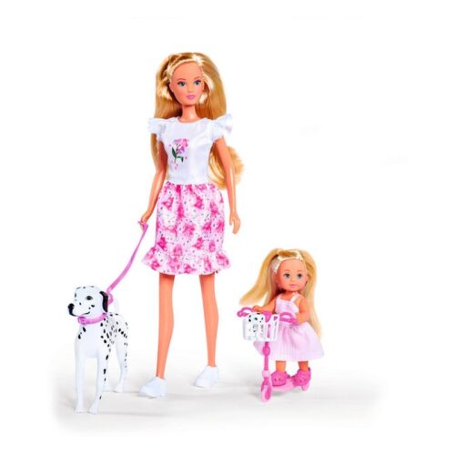 Muñeca Steffi Love con la pequeña Evi de paseo con su dálmata 5733605