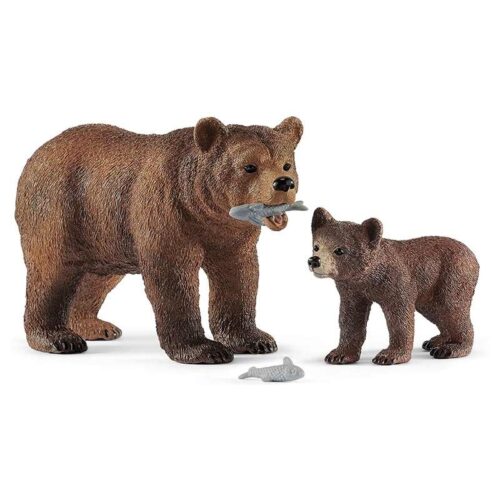 Mama Osa Parda con Cría de Schleich 42472