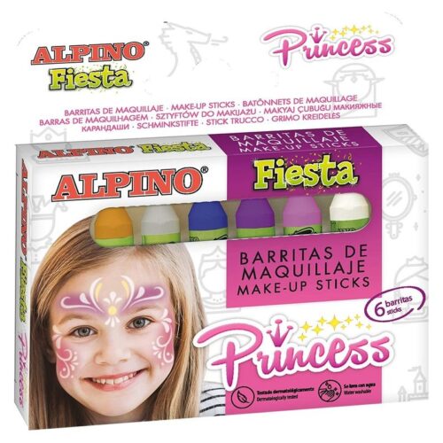 Caja con 6 barritas de cera de maquillaje para princesas de Alpino