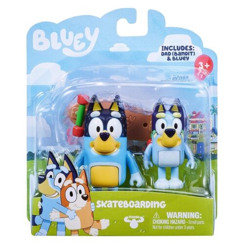 Pack de personajes Bluey skateboarding con monopatín incluido BLY00000