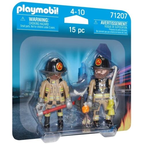 Playmobil 71207 Pack duo bomberos con hacha y manguera para el fuego
